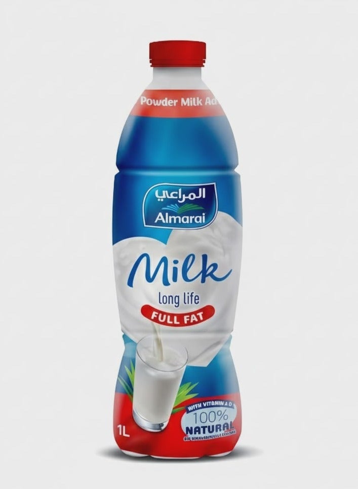 Almarai Plain Full Fat Milk – 1L PET Bottle - Image 1